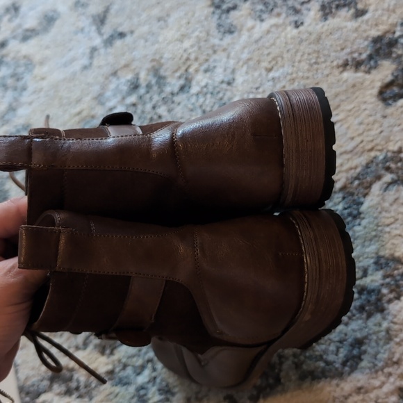 Polar Fox Men's Brown Combat Motorcycle Biker Boots New - Picture 3 of 5